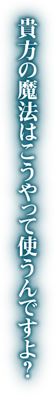 貴方の魔法はこうやって使うんですよ？