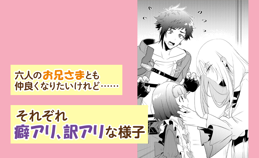 六人のお兄さまとも仲良くなりたいけれど……　それぞれ癖アリ、訳アリな様子